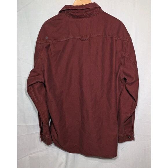 Royal Robbins Mens Flannel Button Up Shirt XXL Burgundy Organic Cotton Outdoors - Picture 4 of 7